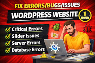 fix wordpress errors, woocommerce issues, or slider revolution urgently