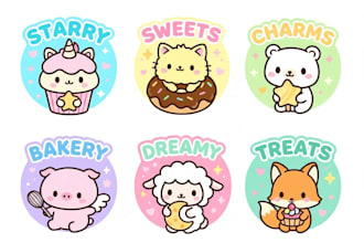design a cute kawaii, chibi or cartoon logo for your brand
