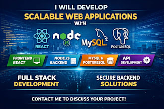 develop scalable web applications using react node mysql postgresql