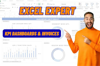 design KPI dashboard and excel invoice for you