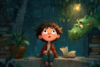 illustrate children story book illustration,