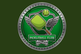 create high quality pickleball logo with free source file