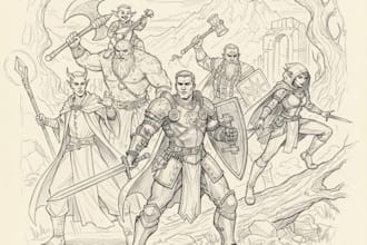 desing your dnd group party illustration