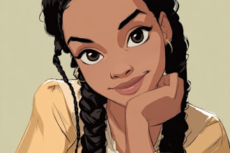draw cartoon portrait in disney cartoon illustration