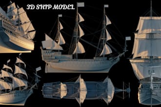 design realistic custom 3d ship, boat or yacht model in blender for 3d printing