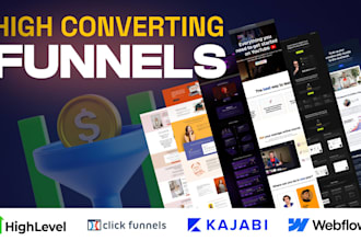 design clickfunnels and go high level, sales funnels and landing pages