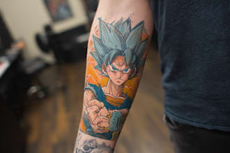 make comic cartoon anime tattoo design