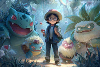 draw you a custom pokemon trainer tcg card illustration