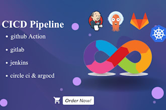 create cicd pipeline with github action, gitlab, jenkins, circle ci and argo cd