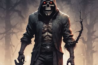 draw horror dark character art