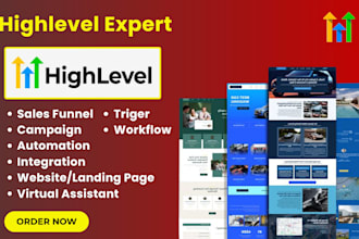 build go high level sales funnel for gohighlevel expert and gohighlevel website