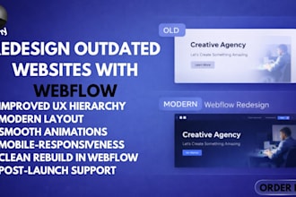 redesign outdated website using webflow ux and animations