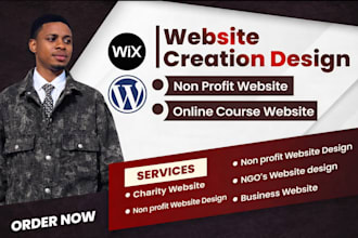 design a nonprofit, charity, ngo, or donation website on wordpress or wix