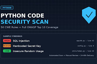 scan your python code for 50 cwe and owasp top 10 vulnerabilities