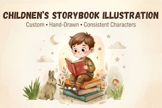create high quality children storybook illustrations no ai