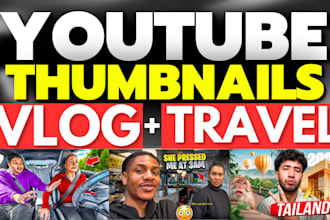 design thumbnails for vlog and travel niche