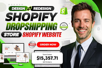 design a high converting shopify dropshipping store or redesign shopify website