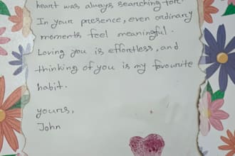 write a beautiful handwritten letter in english or bangla