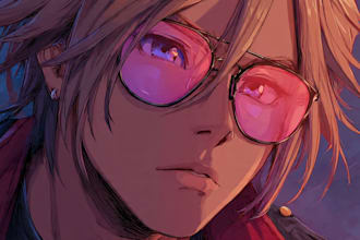 draw digital art commission in anime style
