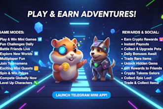 develop interactive telegram mini apps like games, crypto,