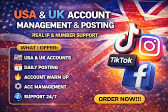 create USA tiktok account, USA instagram account, tiktok USA facebook account