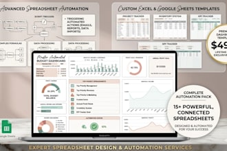 design, automate budget spreadsheet, custom excel template, formular, dashboard