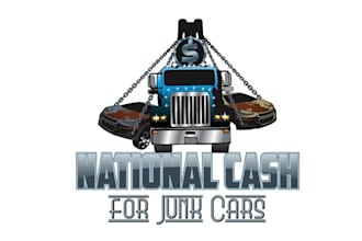 make eye catching logo for national cash junk cars