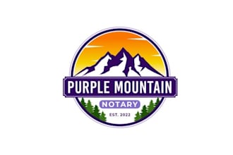 make awesome mountain logo for a mobile notary signing agent