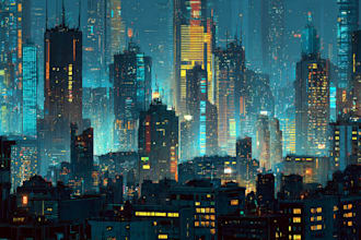 design cyberpunk futuristic city illustration