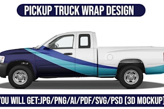 design pickup truck, car wrap, truck wrap, van wrap, any vehicle wrap design
