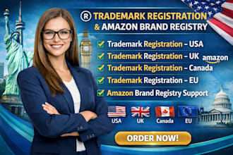 do trademark registration in USA, UK, canada, eu and amazon brand registry