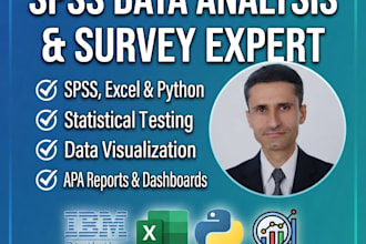 do spss data analysis, survey analysis, statistical reporting