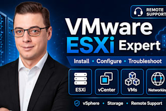 install and configure vmware esxi, vcenter and virtual machines