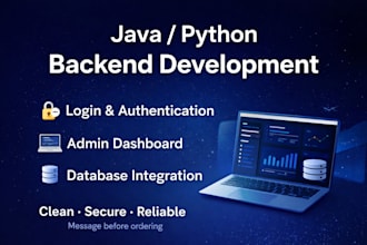develop a java or python backend application with database