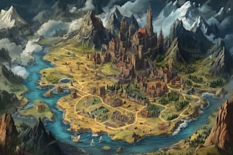 do fantasy map illustration