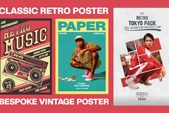 design retro vintage poster for print or digital use