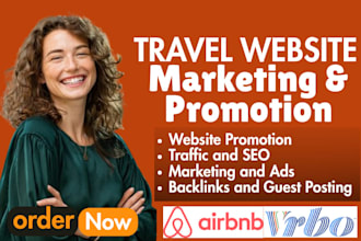 do organic travel site promotion airbnb hotel and tour website marketing