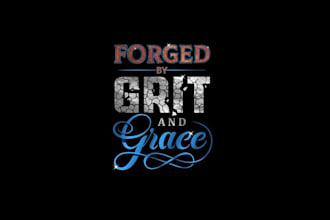 design typology embodies phrase forged grit grace logo