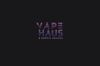 design vape haus neon bright brand logo