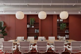 redesign office interior, workspace layout, reception mockup,meeting room render