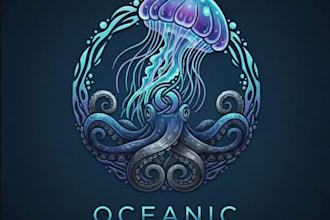 make jellyfish octopus logo design with my own creativity