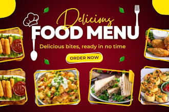 design amazing editable food restaurant menu