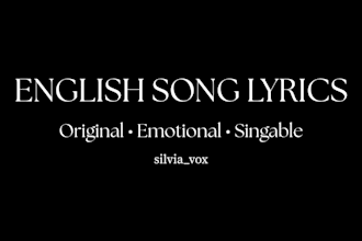 write original english lyrics for your song