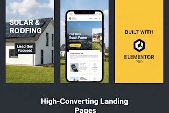 design a high converting solar landing page or roofing website in elementor