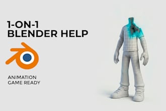give you 1 on 1 blender help for animation and game ready models