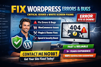 wordpress errors, bugs, critical issues and white screen