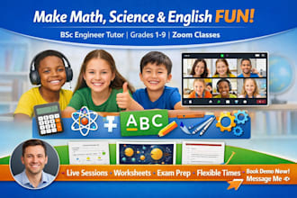 teach your kids maths, science and english personal lessons