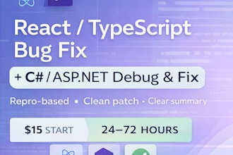 debug react and typescript issues and deliver a clean fix