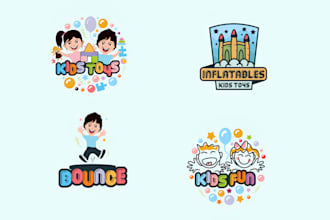 create a modern kids daycare, toys, school logo