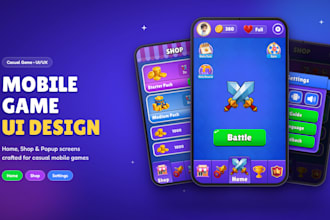 design game UI UX, hud, menus and 2d assets for mobile and PC games